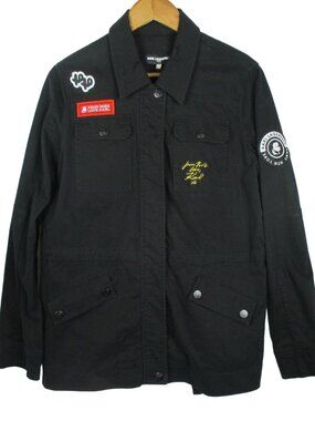 Karl Lagerfeld Paris Logo Patch Black Jacket Women's Size S $149 Designer